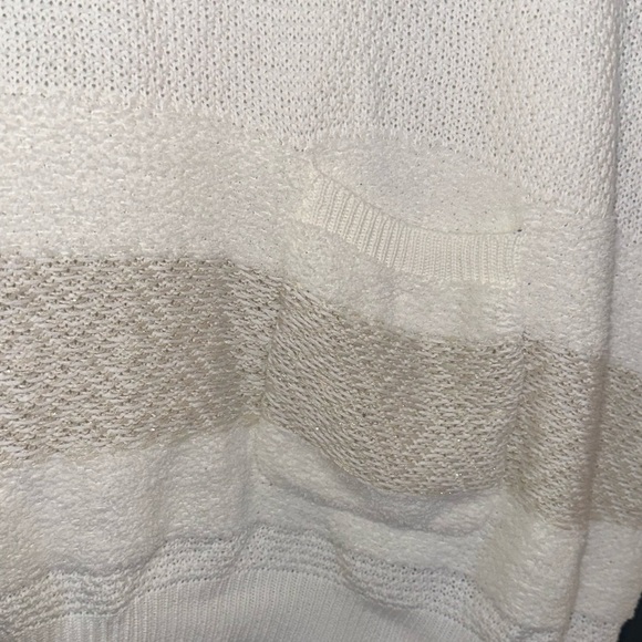 Soft Surroundings Meribel Striped Cowl Neck Poncho Sweater Soft Cozy Oversized - Picture 6 of 11